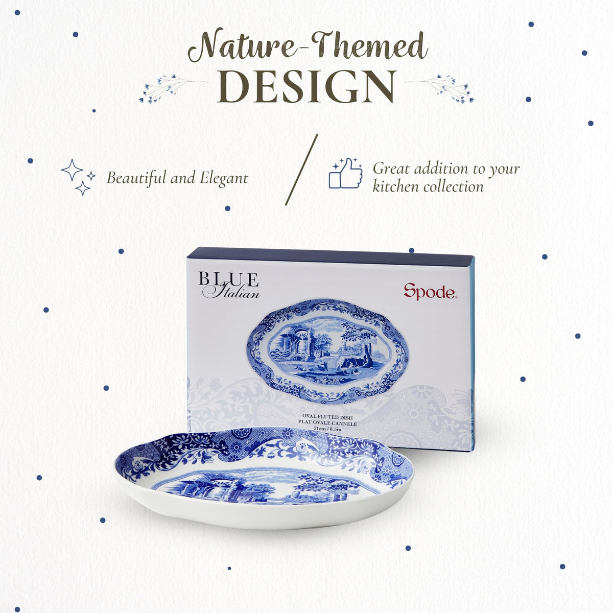 Spode Blue Italian Pickle Dishes, Set of 2