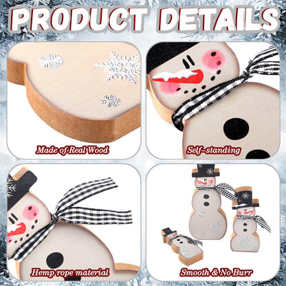 Chinoiserie Wooden Snowmen, Set of 3