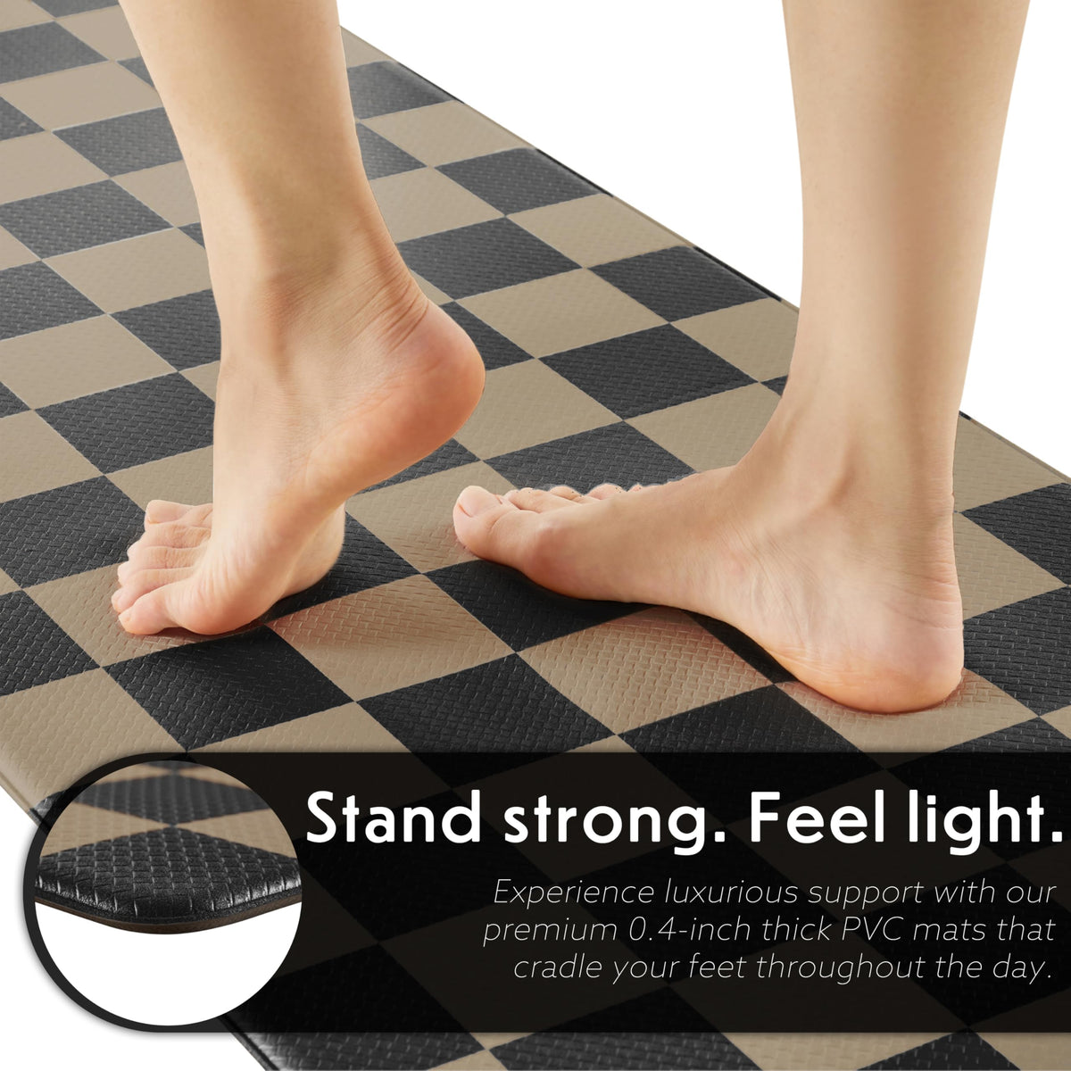 Navy Checkered Kitchen Mats, Set of 2