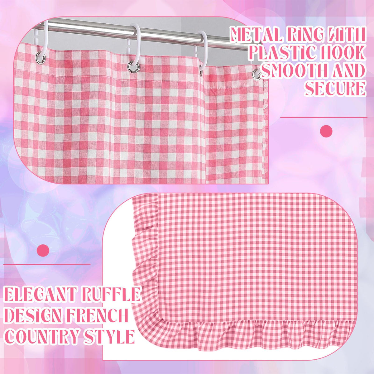 Ruffled Gingham Shower Curtain, 72 x 72