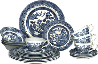 Churchill Blue Willow Dinnerware Set, 12 or 20 Pieces