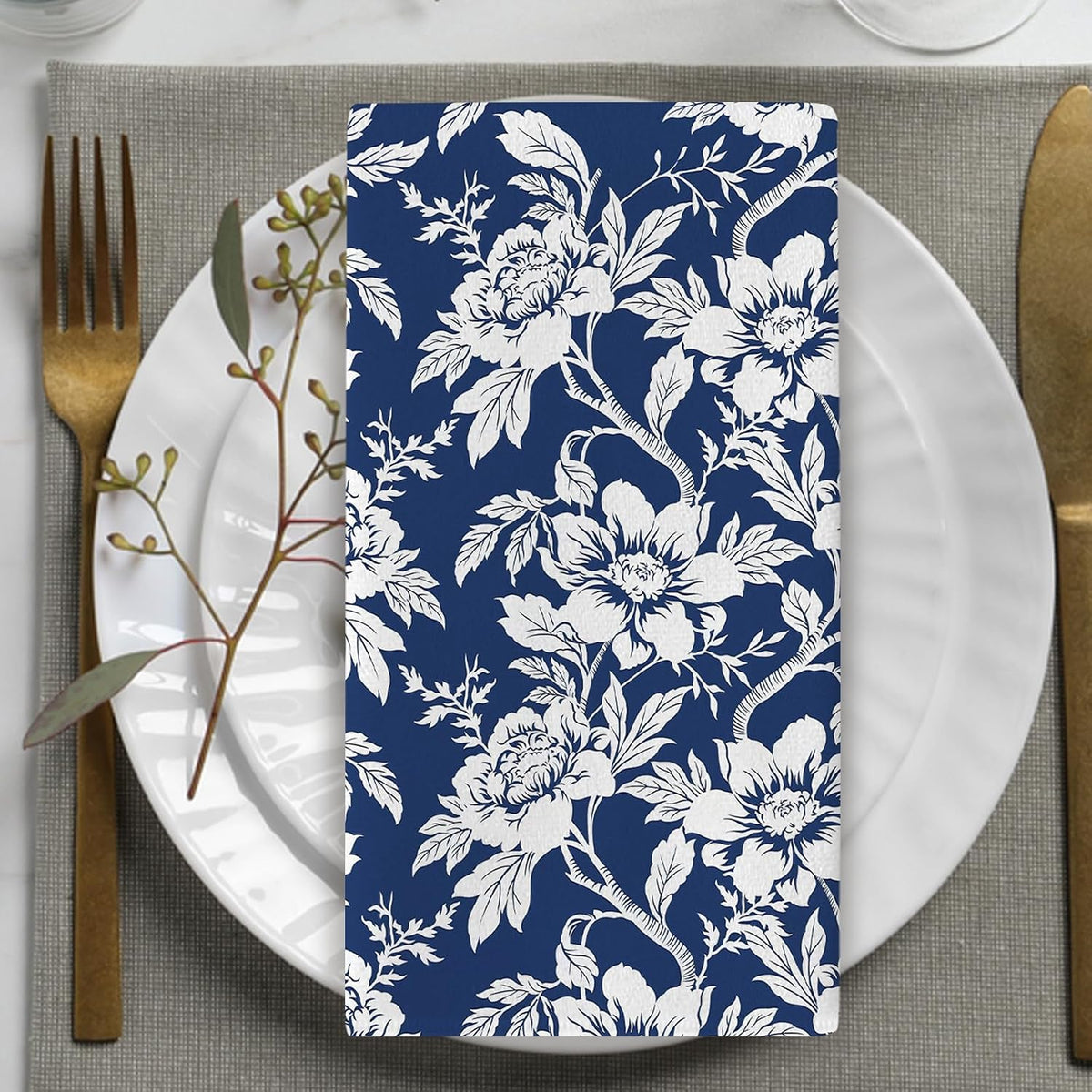 Vintage Floral Kitchen Towels, Set of 2