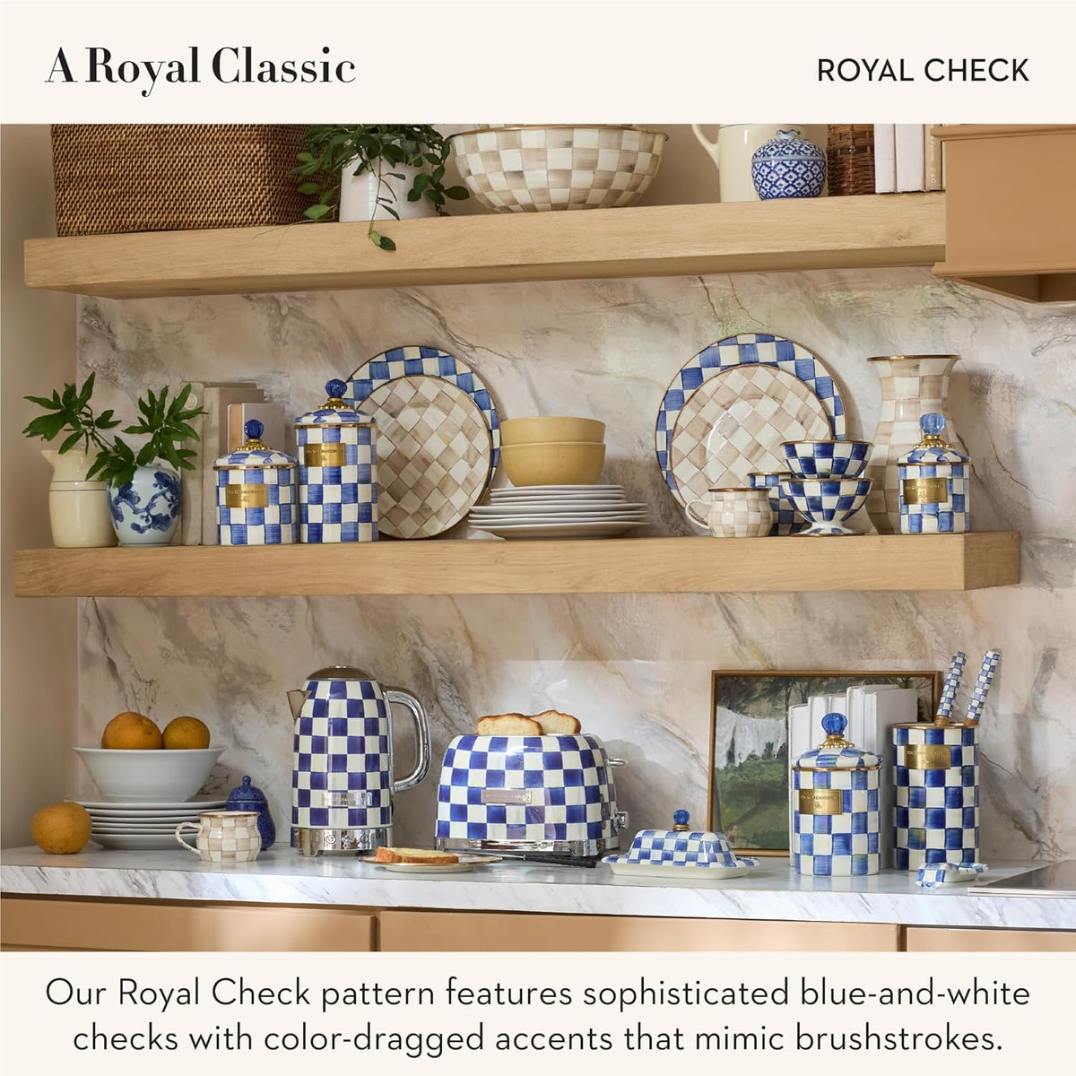MacKenzie-Childs 2-Slice Toaster, Royal Check
