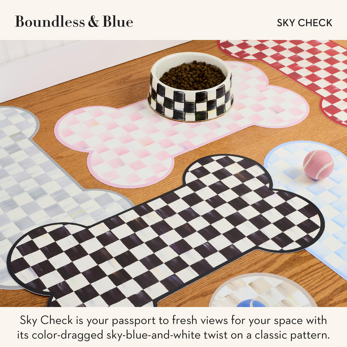 MacKenzie-Childs Pup Placemat, Royal Check