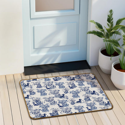 Chinoiserie Dachshund Doormat, 17 x 30 Inch