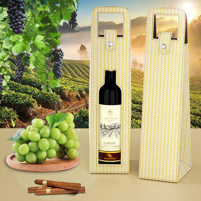 Blue Leather Wine Gift Bag