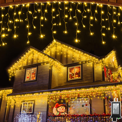 Blue and Cool White Icicle Lights, 164 ft
