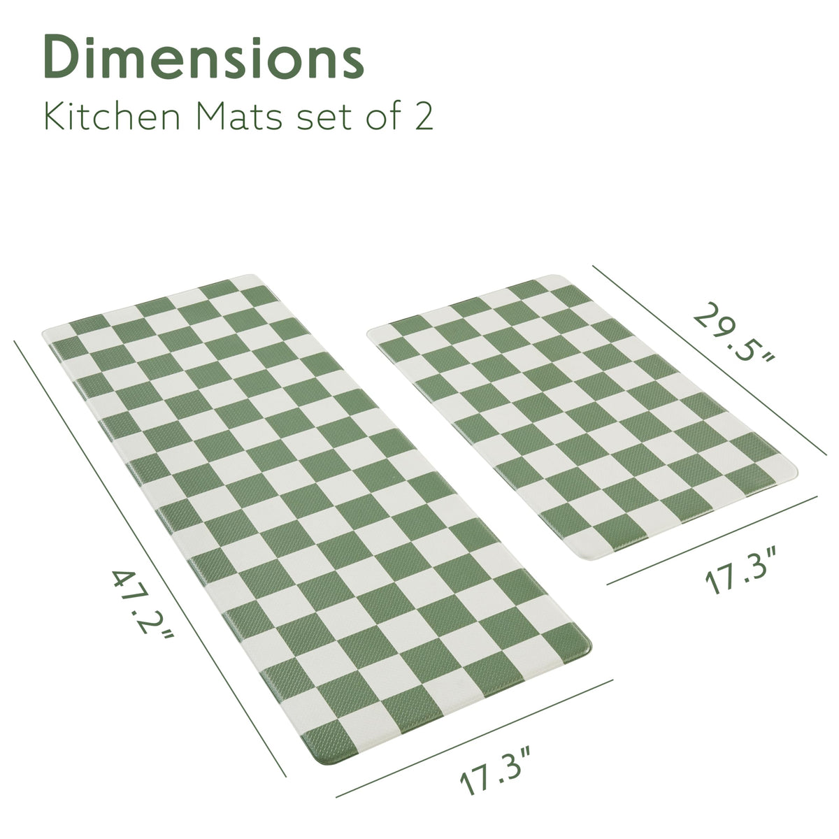 Navy Checkered Kitchen Mats, Set of 2