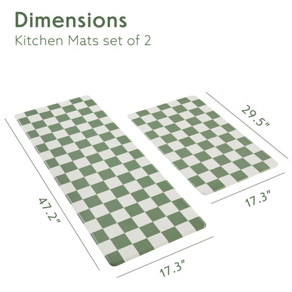 Navy Checkered Kitchen Mats, Set of 2