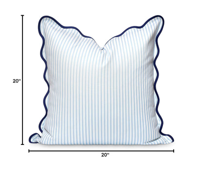 Navy Greek Key Outdoor Lumbar Pillow Cover, 12x20