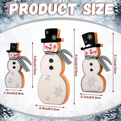 Chinoiserie Wooden Snowmen, Set of 3