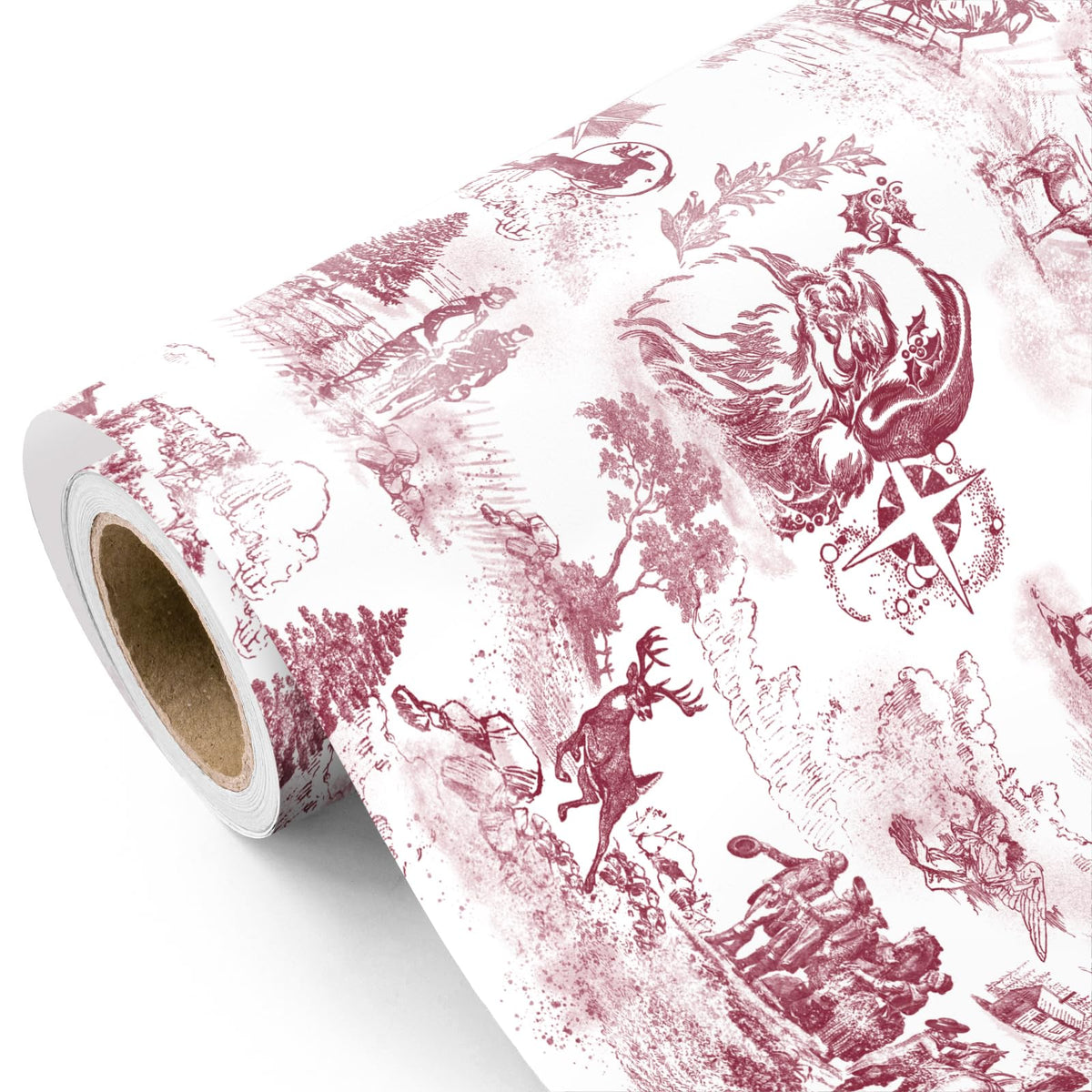 Blue Toile Christmas Wrapping Paper