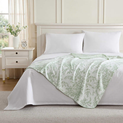 Laura Ashley Reversible Plush Throw, 50x70