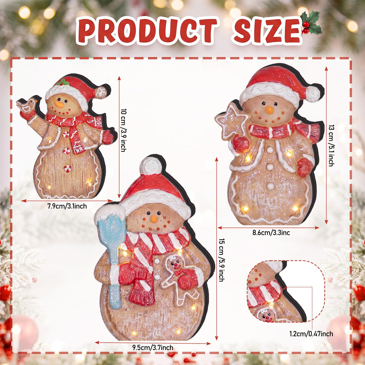 Chinoiserie Wooden Snowmen, Set of 3