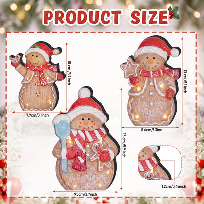 Chinoiserie Wooden Snowmen, Set of 3