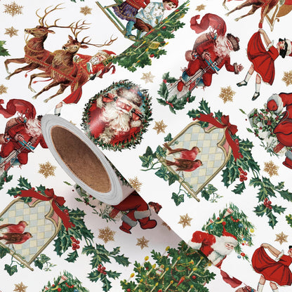 Blue Toile Christmas Wrapping Paper