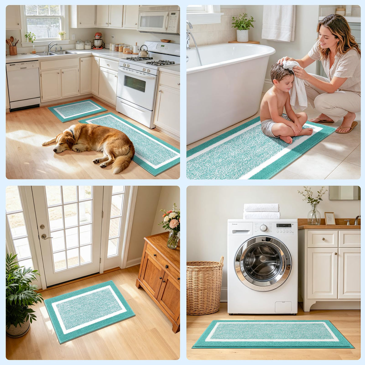Shaggy Microfiber Bath Rug Set, 3 Piece