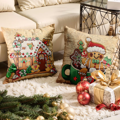 Navy Velvet Christmas Pillow Covers, Set of 4