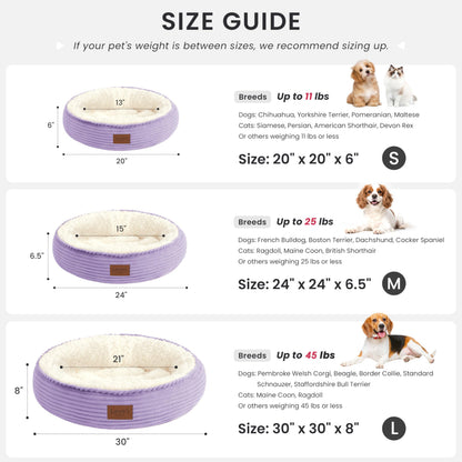 Royal Blue Round Donut Pet Bed