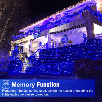 Blue and White Christmas Lights, 100 ft