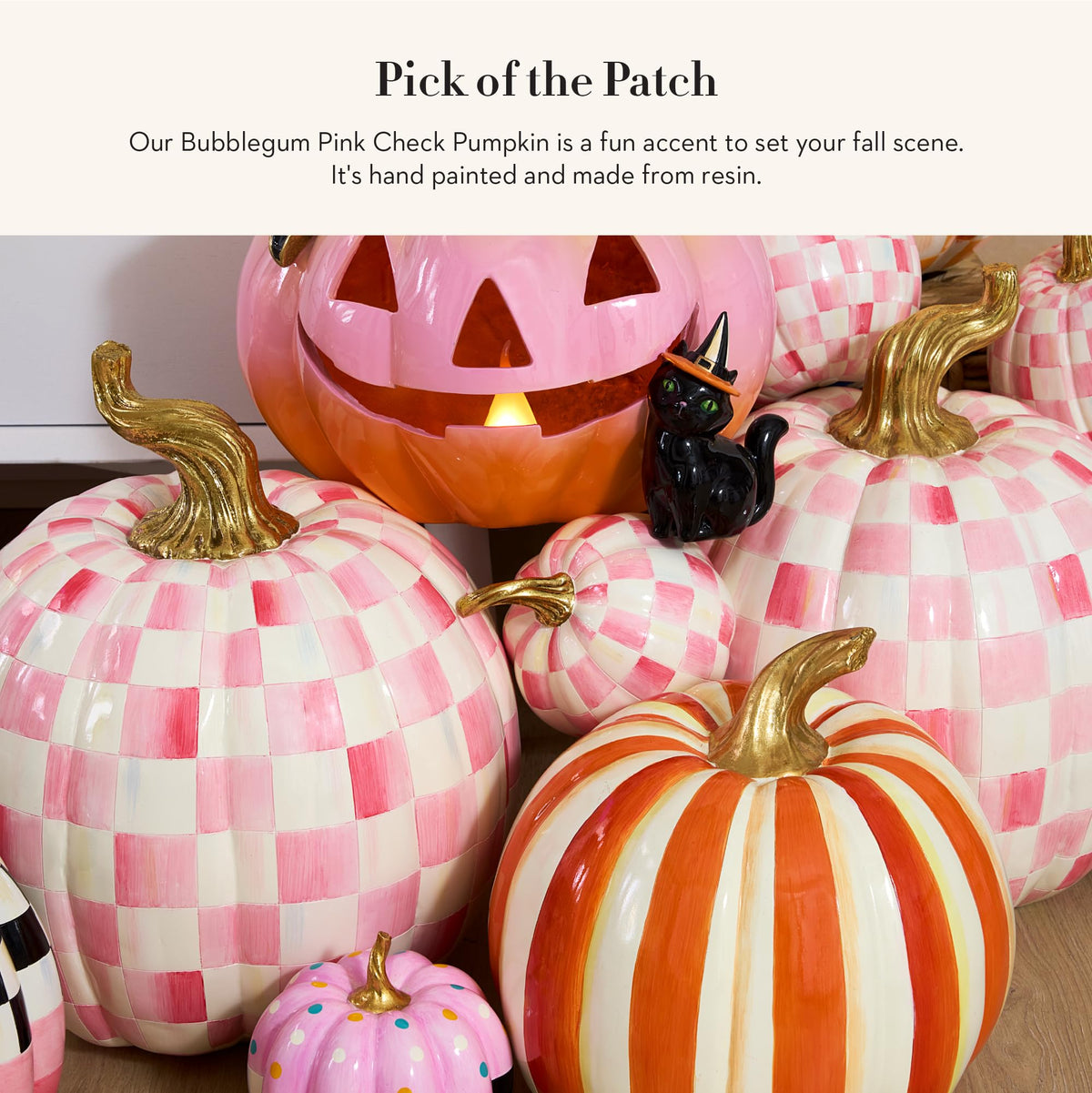 MacKenzie-Childs Resin Pumpkin, Royal Check