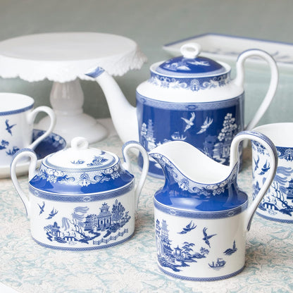 Grace Teaware Blue Willow Sugar and Creamer Set
