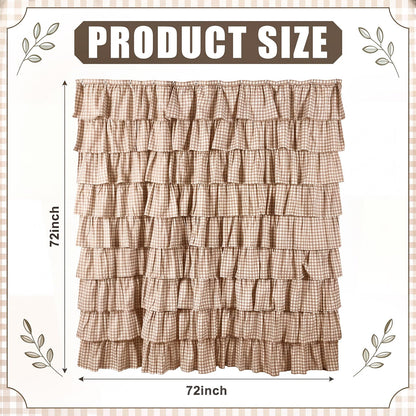 Ruffled Gingham Shower Curtain, 72 x 72