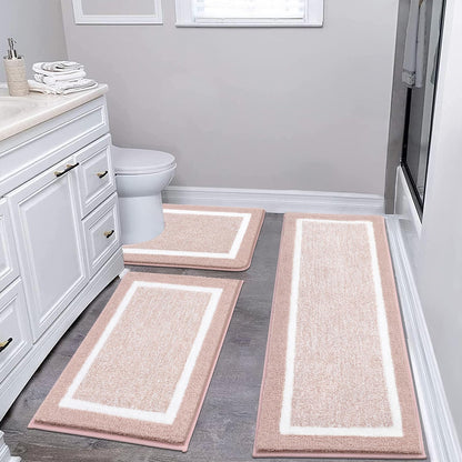 Shaggy Microfiber Bath Rug Set, 3 Piece