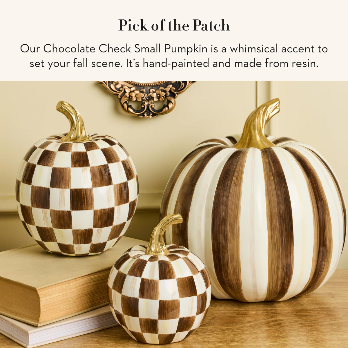 MacKenzie-Childs Resin Pumpkin, Royal Check