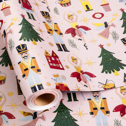 Blue Nutcracker Christmas Wrapping Paper, 32.8 Ft