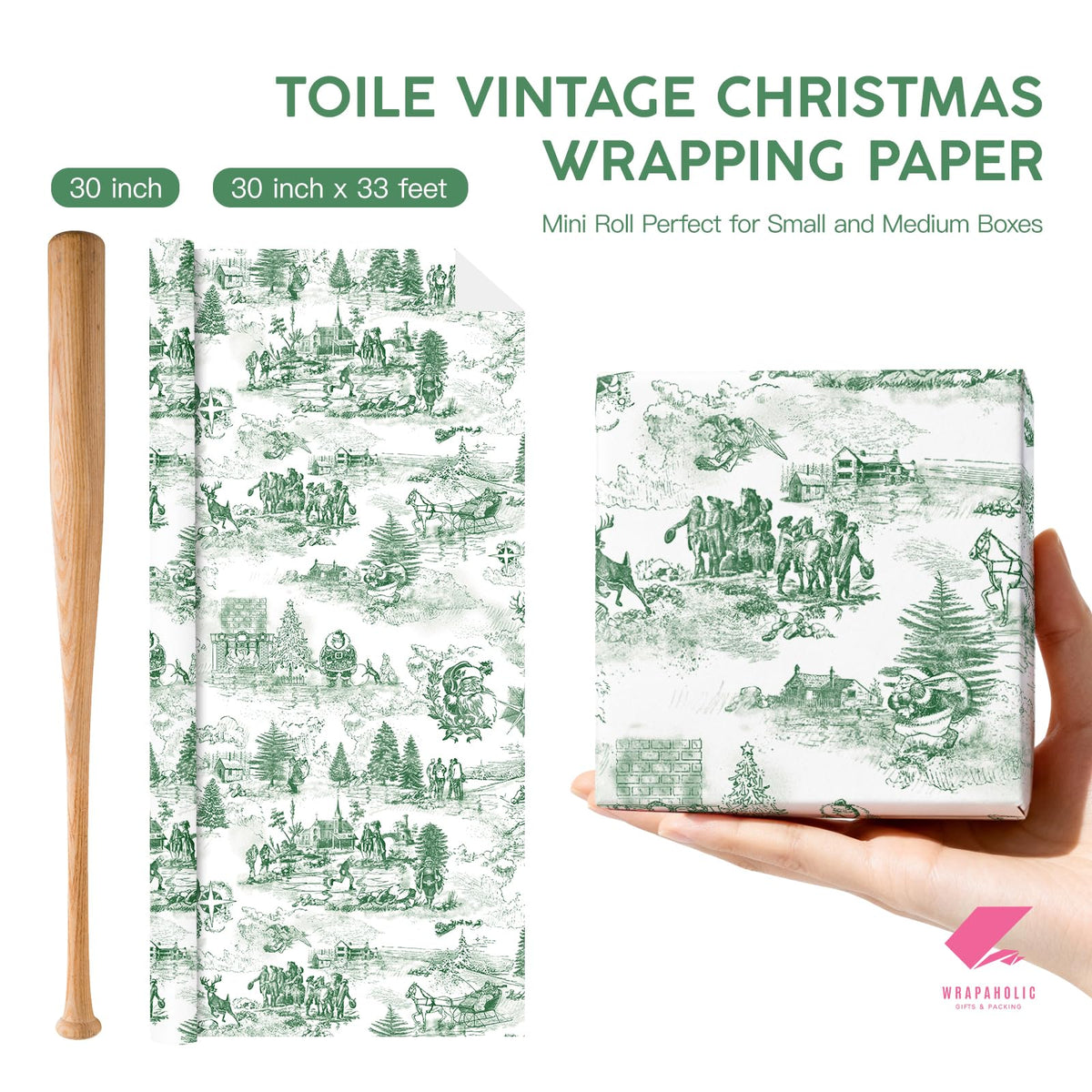 Blue Toile Christmas Wrapping Paper