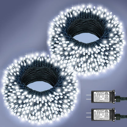 Blue and White Christmas Lights, 100 ft