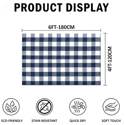 Blue Buffalo Plaid Outdoor Rug, 27.5x43