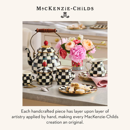 MacKenzie-Childs Enamel Tea Kettle, Royal Check