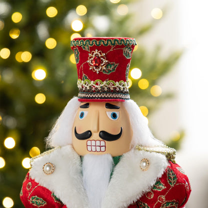 Blue Velvet Santa Figurine, 18 Inch