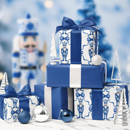 Nutcracker Reversible Christmas Wrapping Paper, 33 Ft