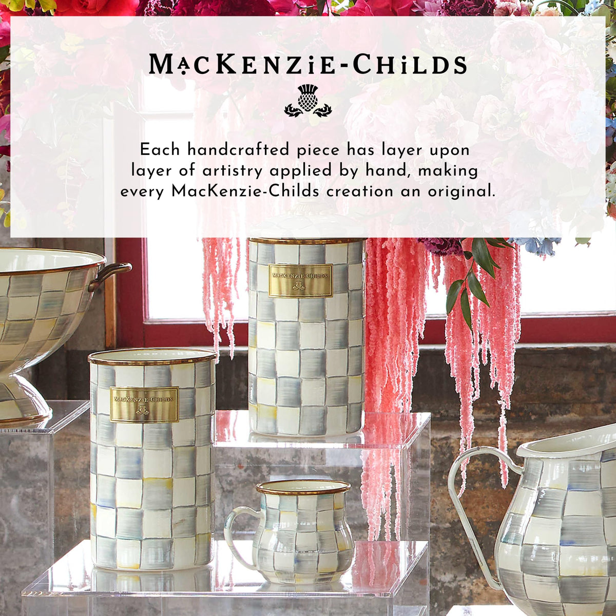 MacKenzie-Childs Pup Placemat, Royal Check