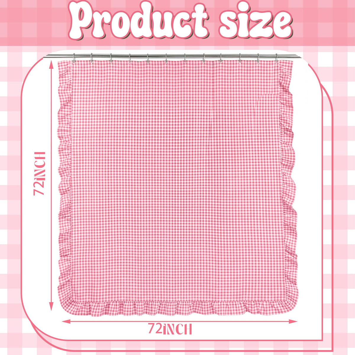 Ruffled Gingham Shower Curtain, 72 x 72