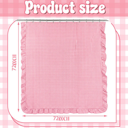 Ruffled Gingham Shower Curtain, 72 x 72