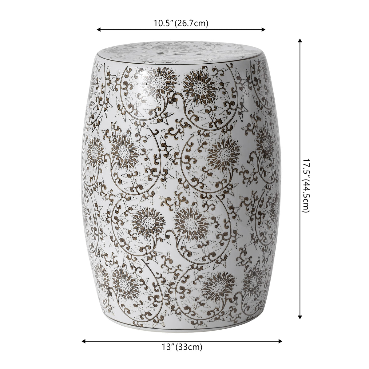 Jonathan Y Lotus Blossom Ceramic Garden Stool