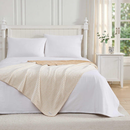 Laura Ashley Reversible Plush Throw, 50x70