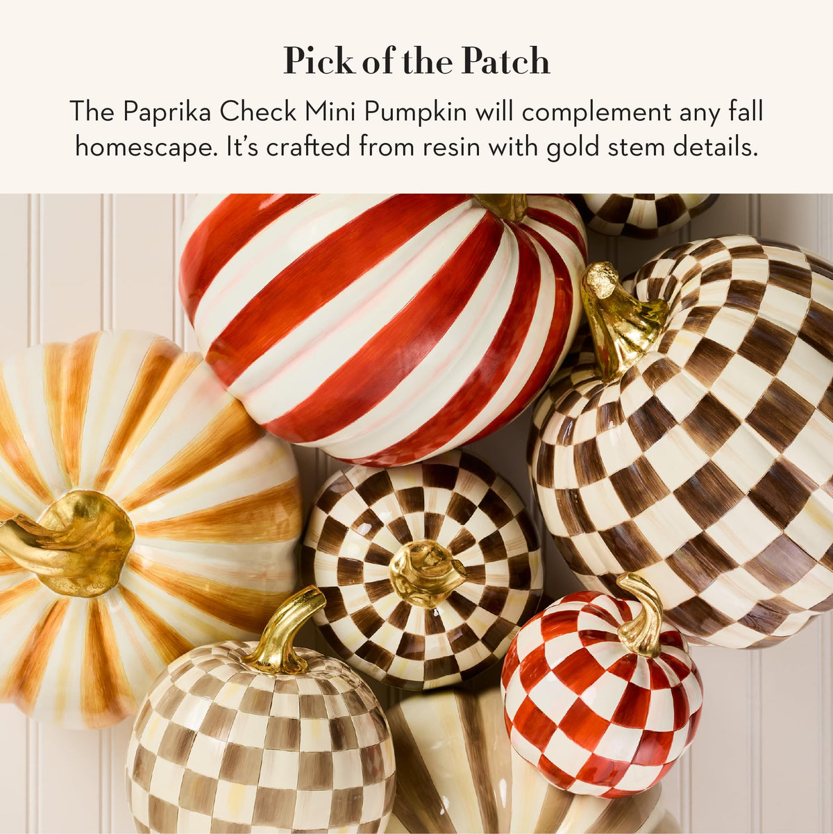 MacKenzie-Childs Resin Pumpkin, Royal Check