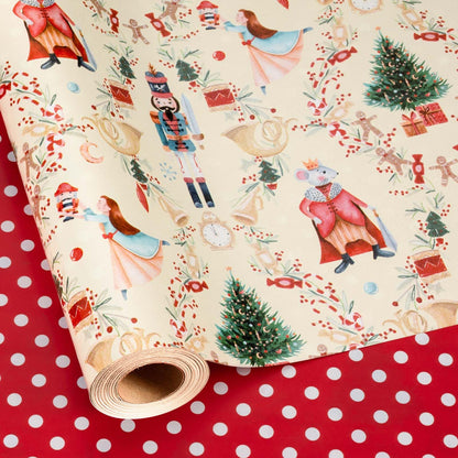 Blue Nutcracker Christmas Wrapping Paper, 32.8 Ft