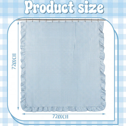 Ruffled Gingham Shower Curtain, 72 x 72