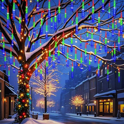 Blue Meteor Shower Christmas Lights, 8 Tubes