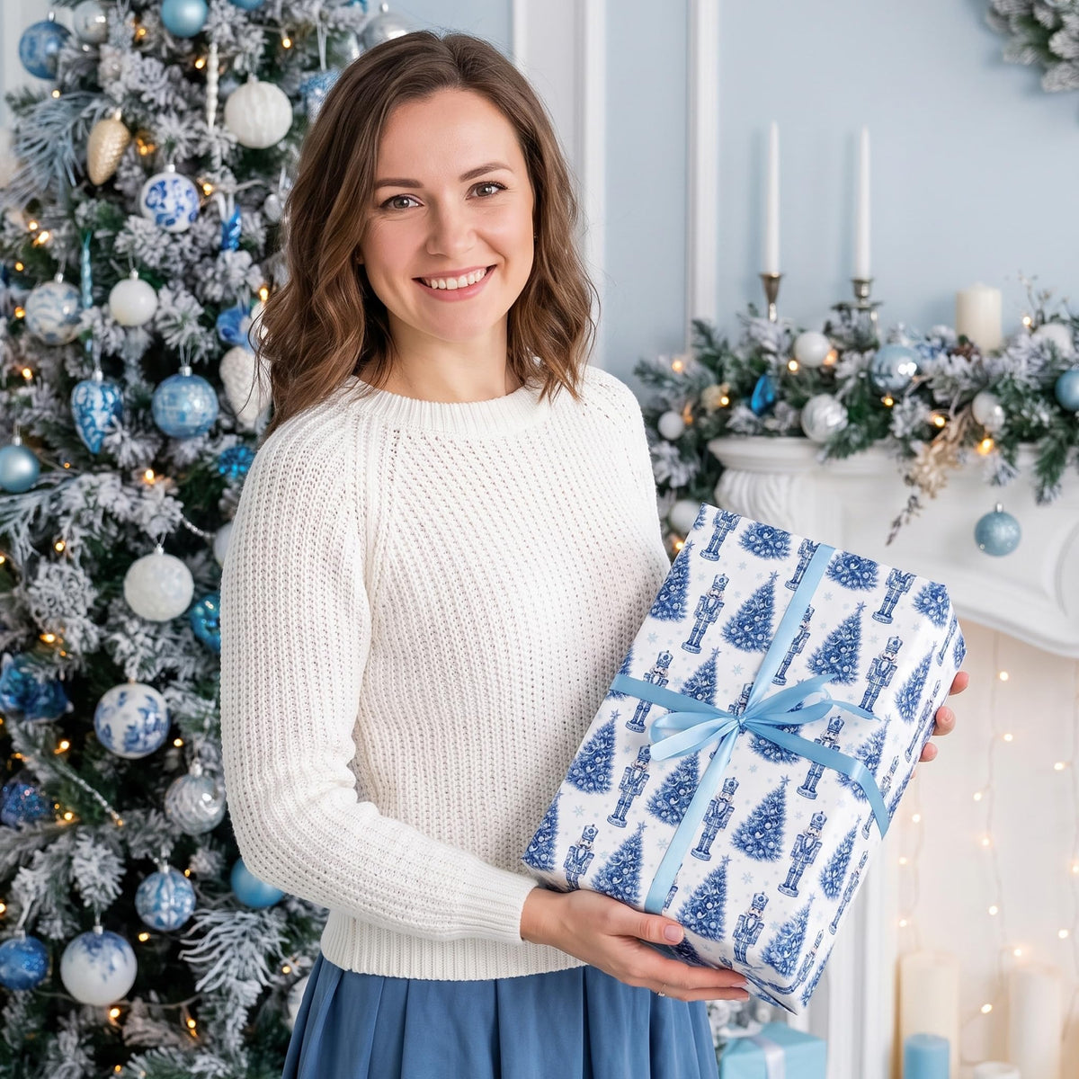 Chinoiserie Nutcracker Christmas Wrapping Paper