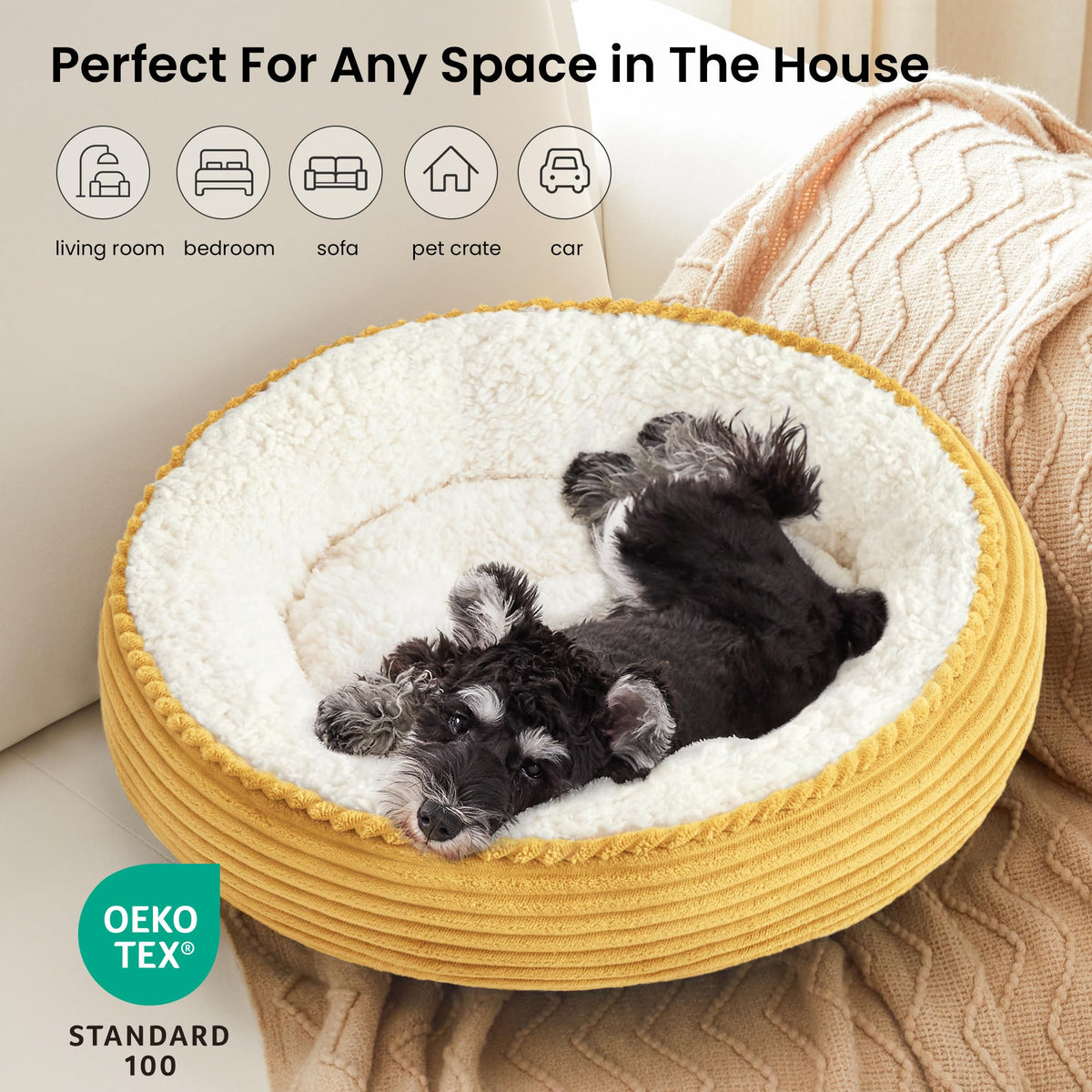 Royal Blue Round Donut Pet Bed