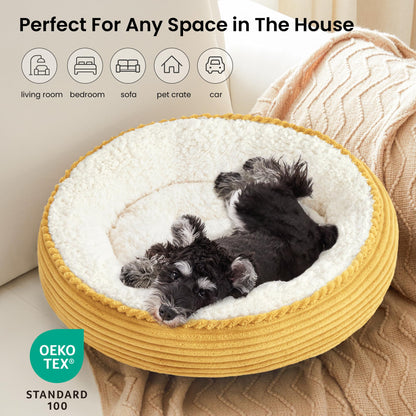 Royal Blue Round Donut Pet Bed