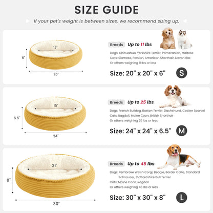 Royal Blue Round Donut Pet Bed