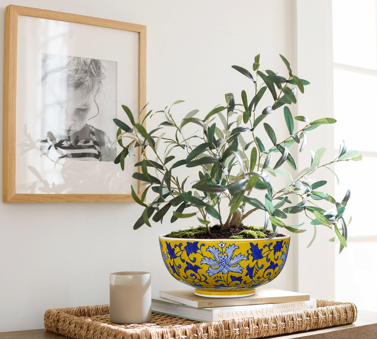 Blue and White Chinoiserie Bowl Planter, 9 Inch
